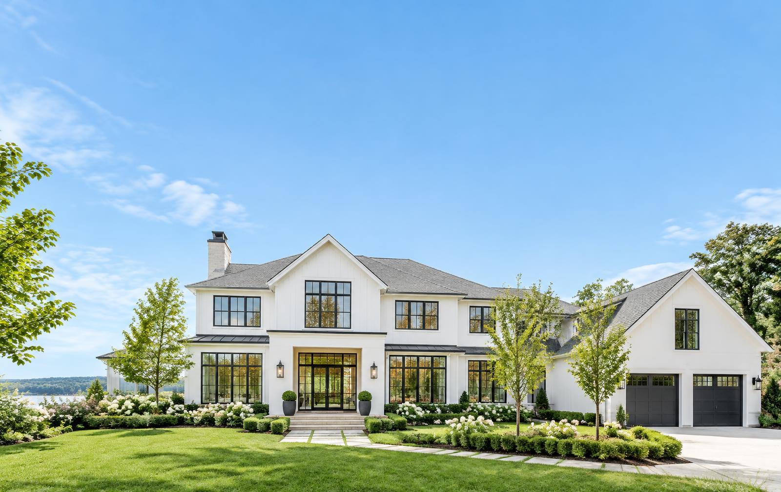 Contemporary home with a landscaped garden
